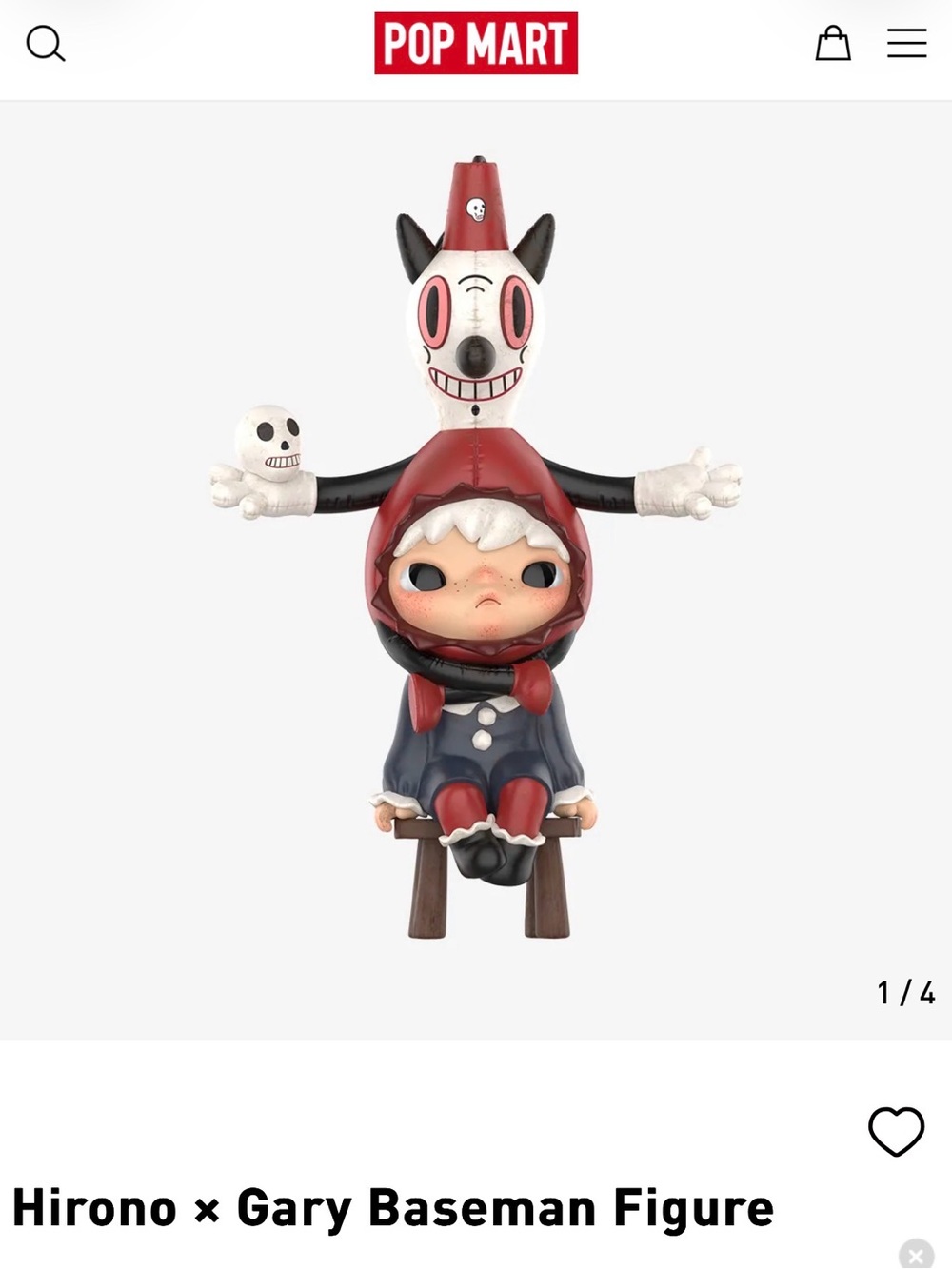 Pop Mart Hirono x Gary Baseman Red & Black Designer Kids Figure